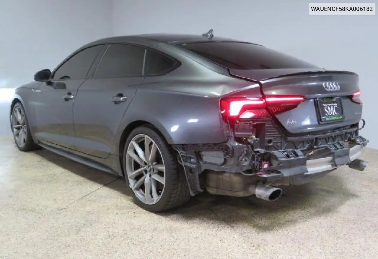 2019 Audi A5 Premium Plus S-Line VIN: WAUENCF58KA006182 Lot: 59019865