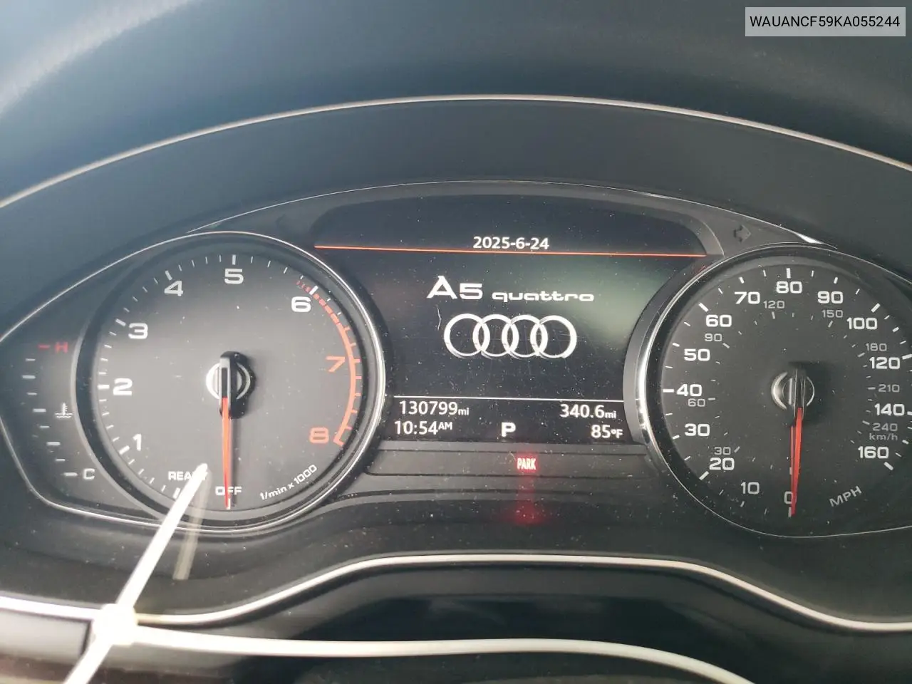 2019 Audi A5 Premium VIN: WAUANCF59KA055244 Lot: 62023925