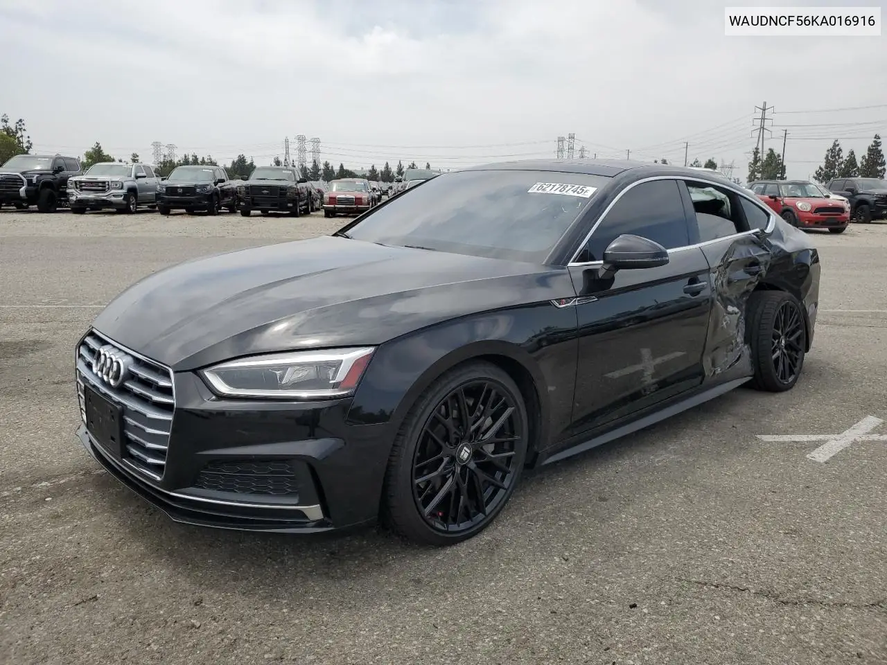 2019 Audi A5 Premium S Line VIN: WAUDNCF56KA016916 Lot: 62178745