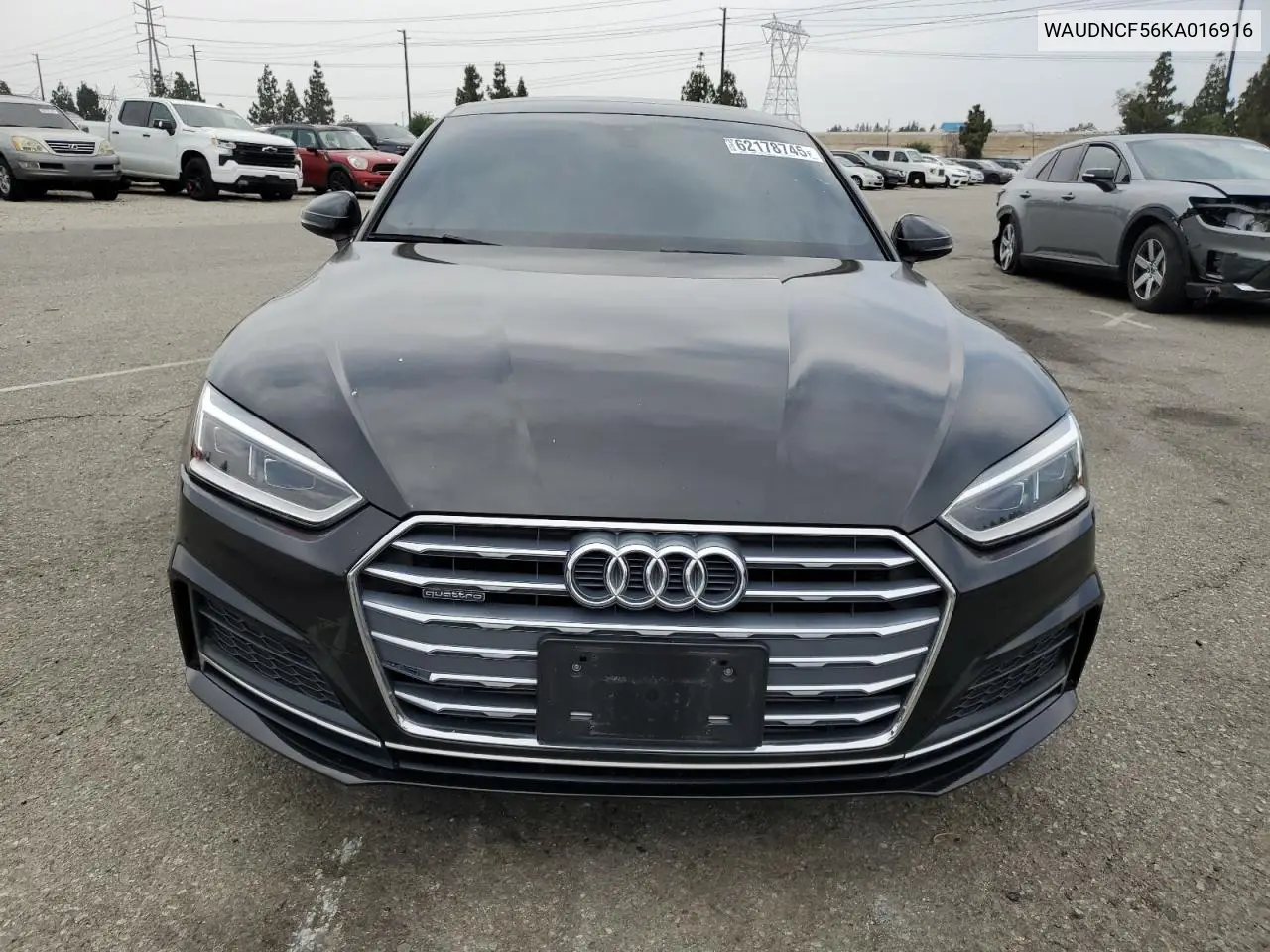 2019 Audi A5 Premium S Line VIN: WAUDNCF56KA016916 Lot: 62178745