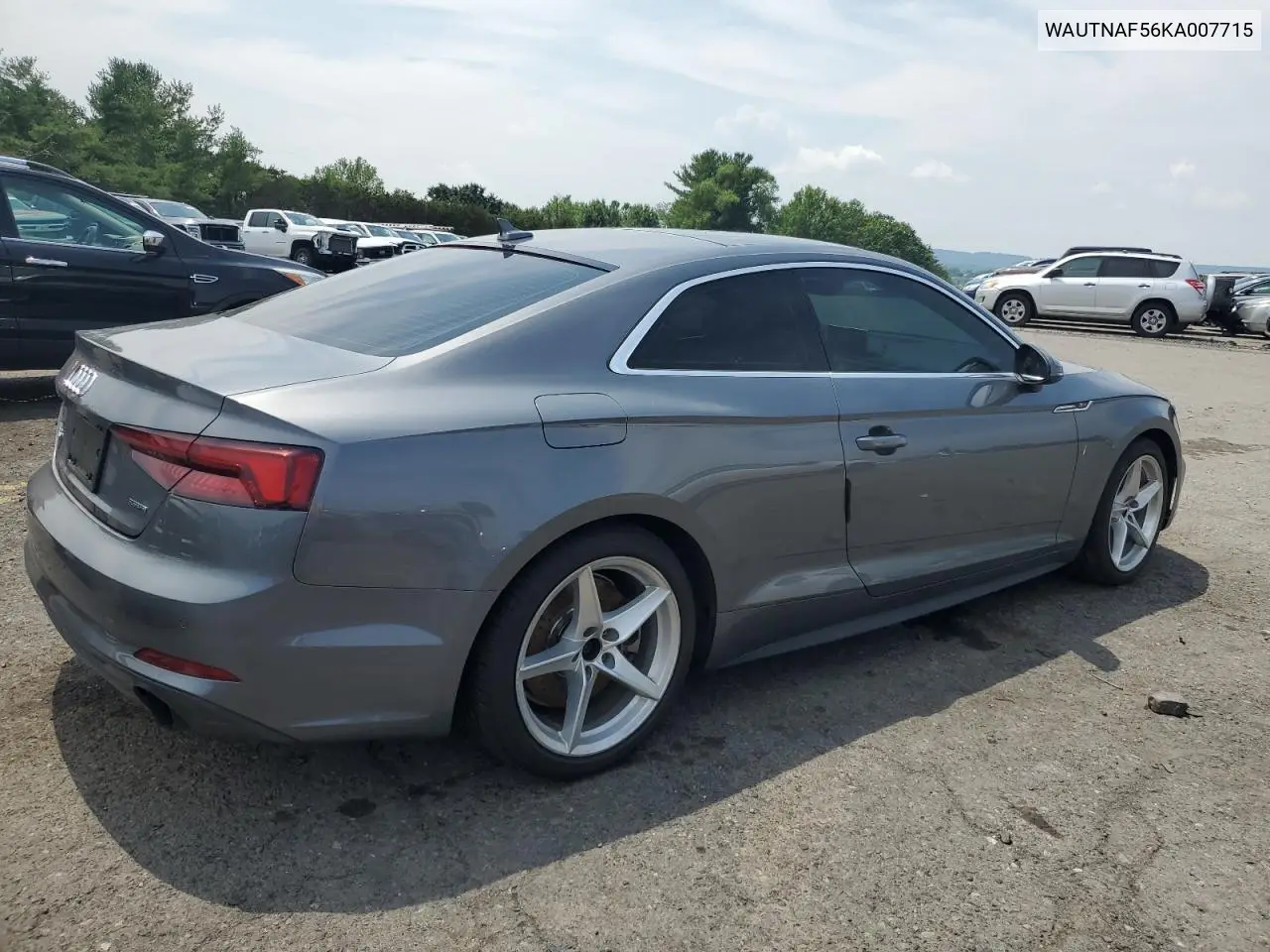 2019 Audi A5 Premium Plus VIN: WAUTNAF56KA007715 Lot: 62760455