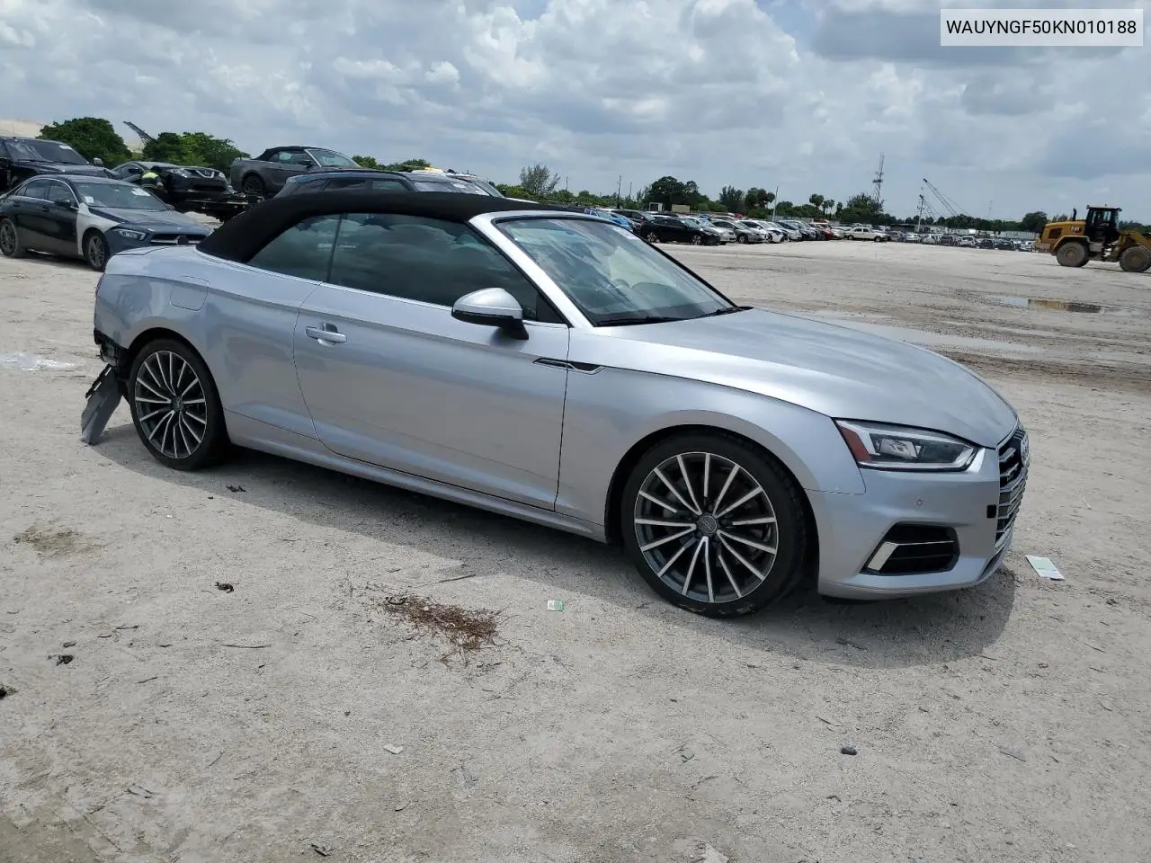 2019 Audi A5 Premium Plus VIN: WAUYNGF50KN010188 Lot: 63432295