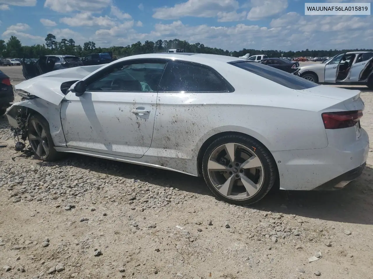 2020 Audi A5 Prestige VIN: WAUUNAF56LA015819 Lot: 56783125