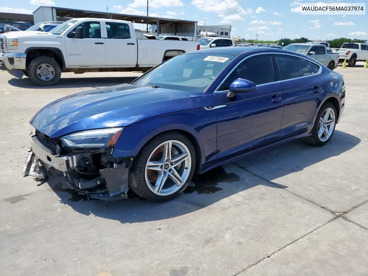 2021 Audi A5 Premium 45 VIN: WAUDACF56MA037974 Lot: 55827565