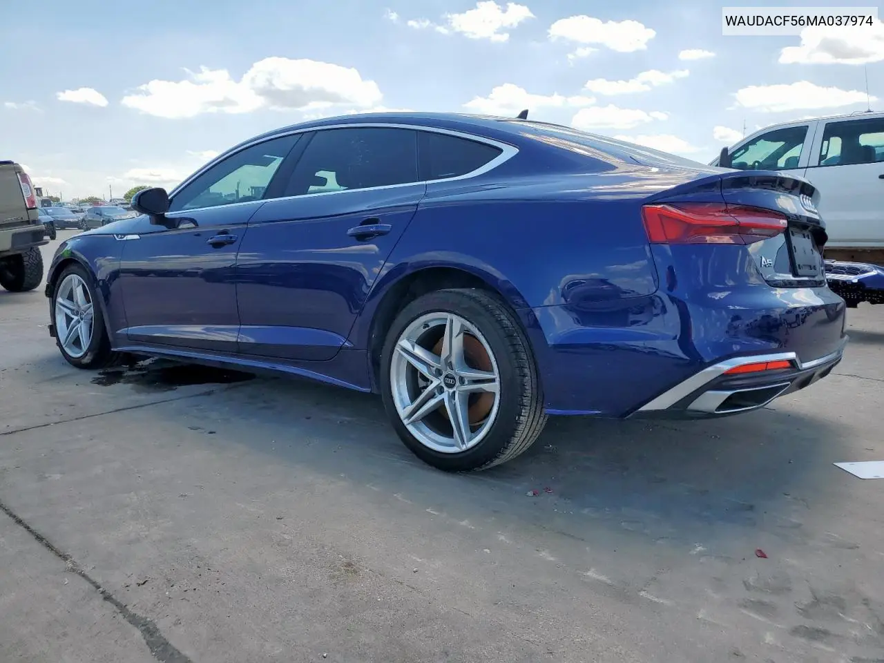 2021 Audi A5 Premium 45 VIN: WAUDACF56MA037974 Lot: 55827565