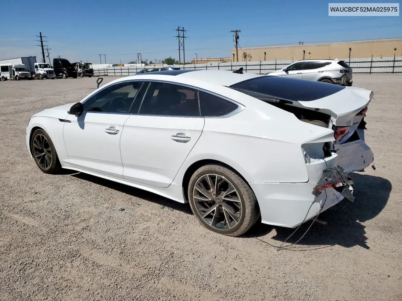 2021 Audi A5 Premium Plus 40 VIN: WAUCBCF52MA025975 Lot: 56592175