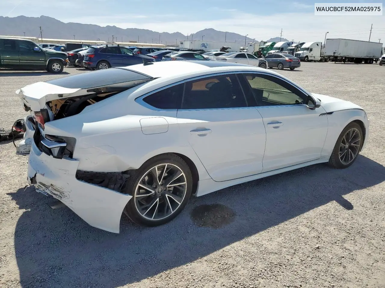 2021 Audi A5 Premium Plus 40 VIN: WAUCBCF52MA025975 Lot: 56592175