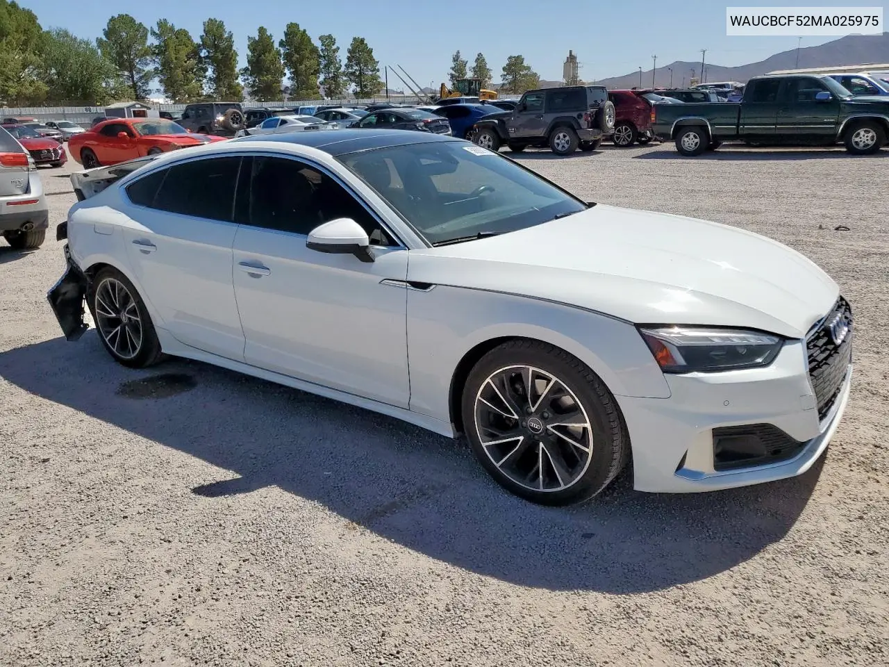 2021 Audi A5 Premium Plus 40 VIN: WAUCBCF52MA025975 Lot: 56592175
