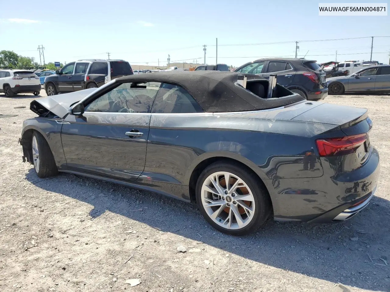 2021 Audi A5 Premium Plus 45 VIN: WAUWAGF56MN004871 Lot: 56628655