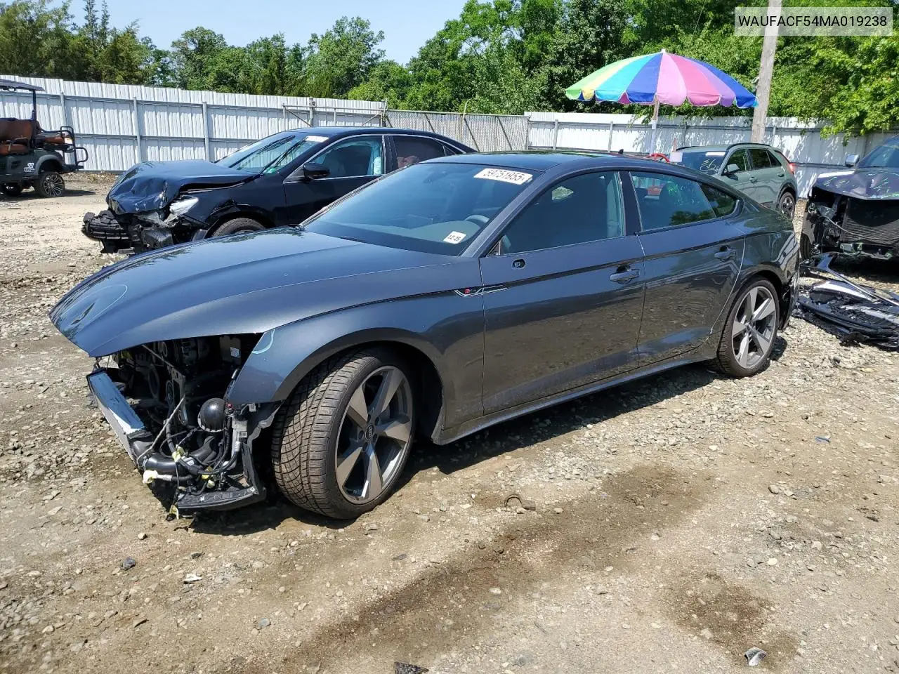 2021 Audi A5 Premium Plus 45 VIN: WAUFACF54MA019238 Lot: 59751955