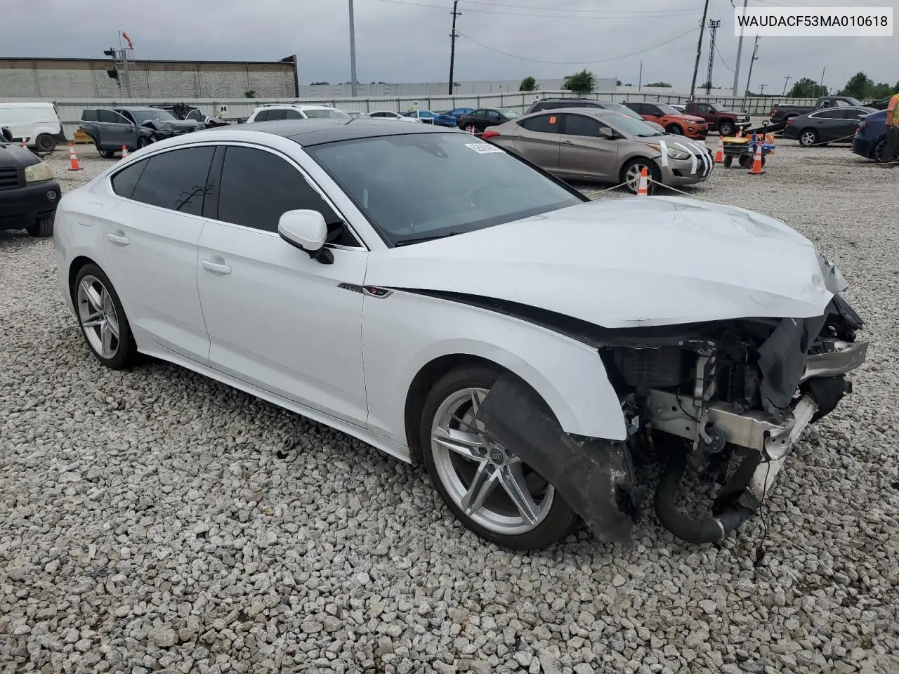 2021 Audi A5 Premium 45 VIN: WAUDACF53MA010618 Lot: 62605885