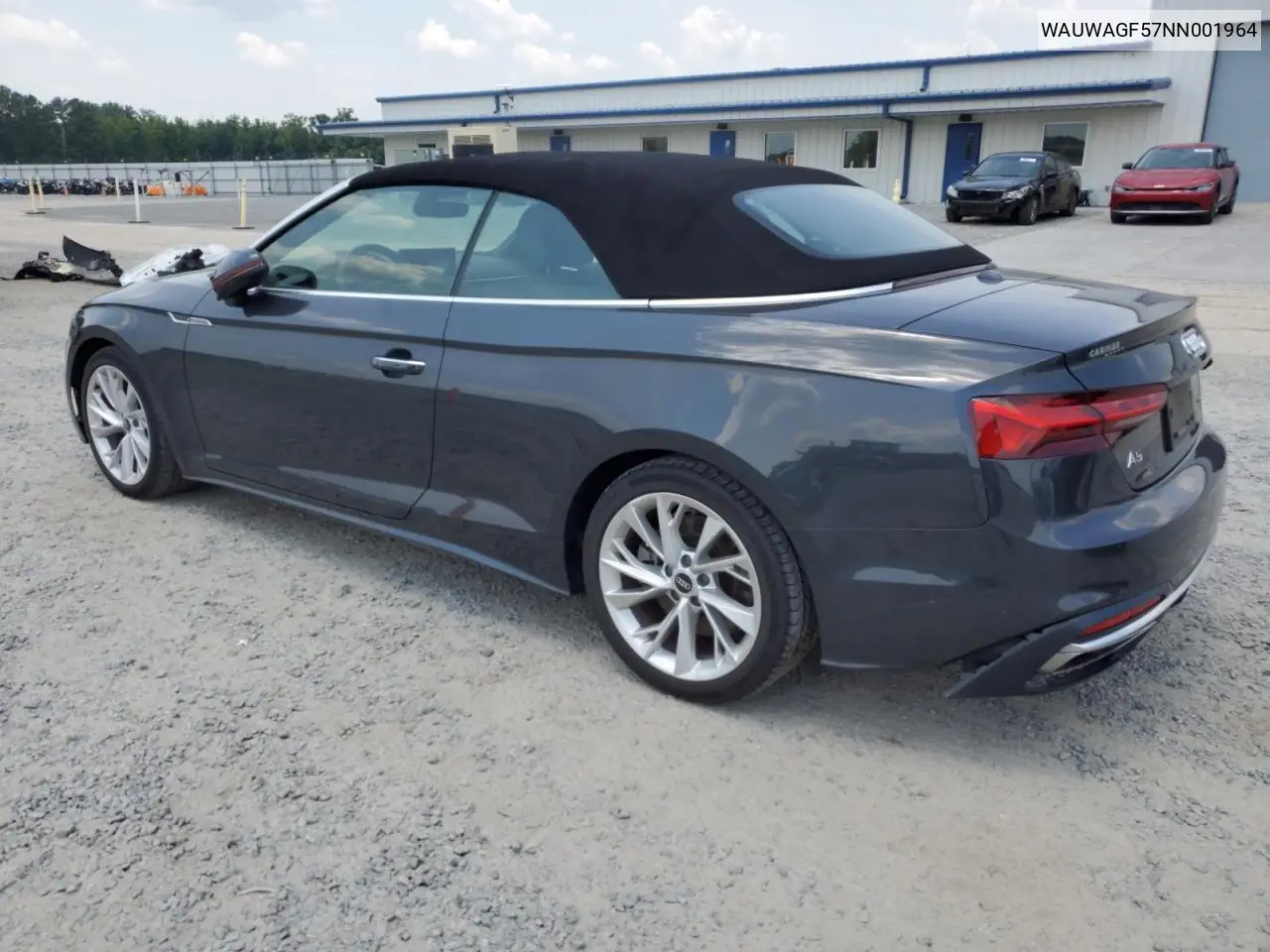 2022 Audi A5 Premium Plus 45 VIN: WAUWAGF57NN001964 Lot: 62202455