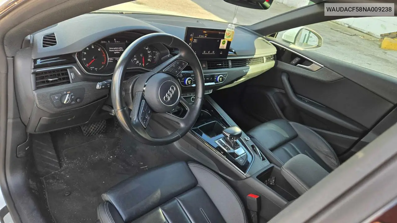2022 Audi A5 Premium 45 VIN: WAUDACF58NA009238 Lot: 63340435