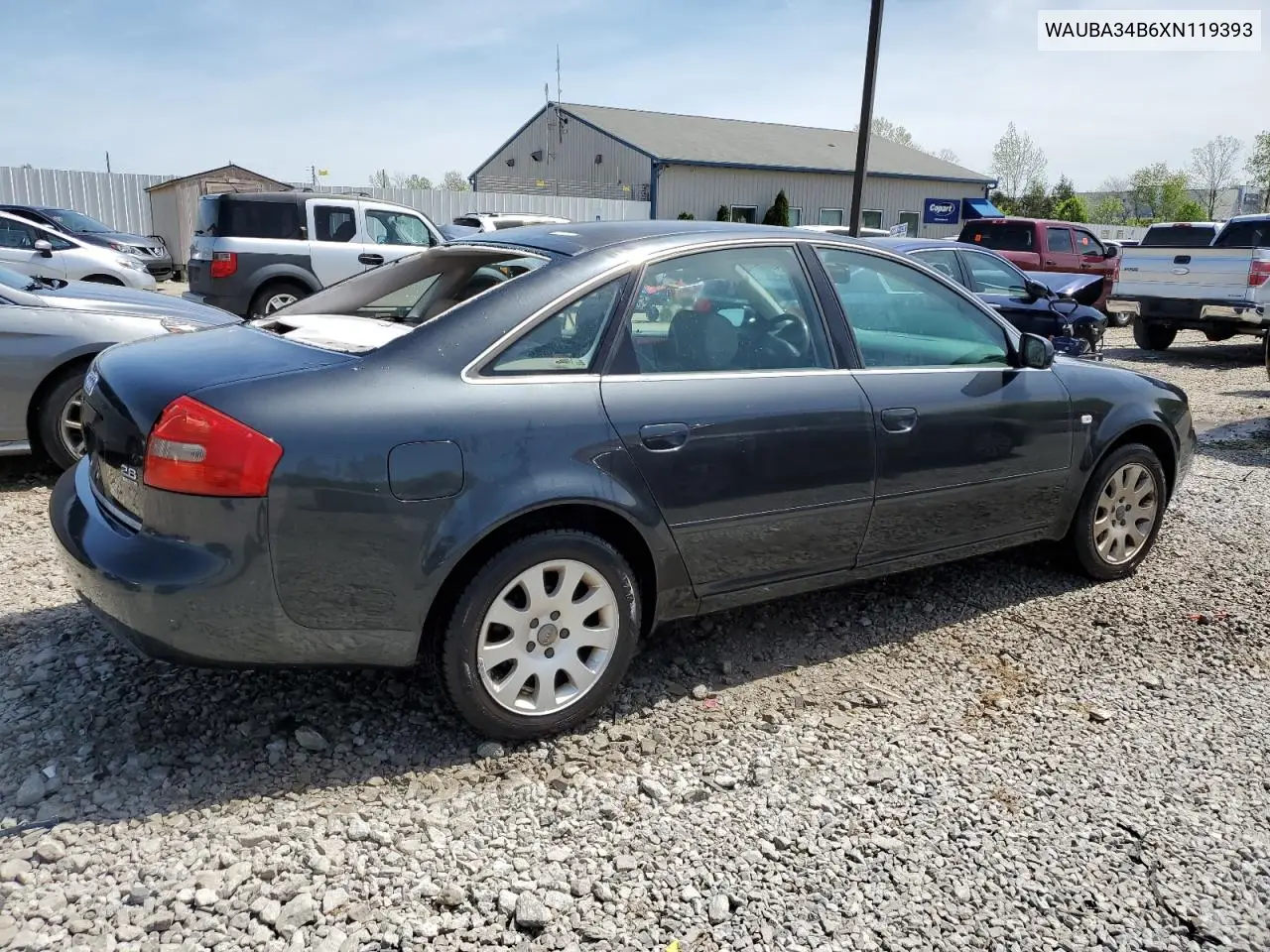 1999 Audi A6 2.8 Quattro VIN: WAUBA34B6XN119393 Lot: 54181235