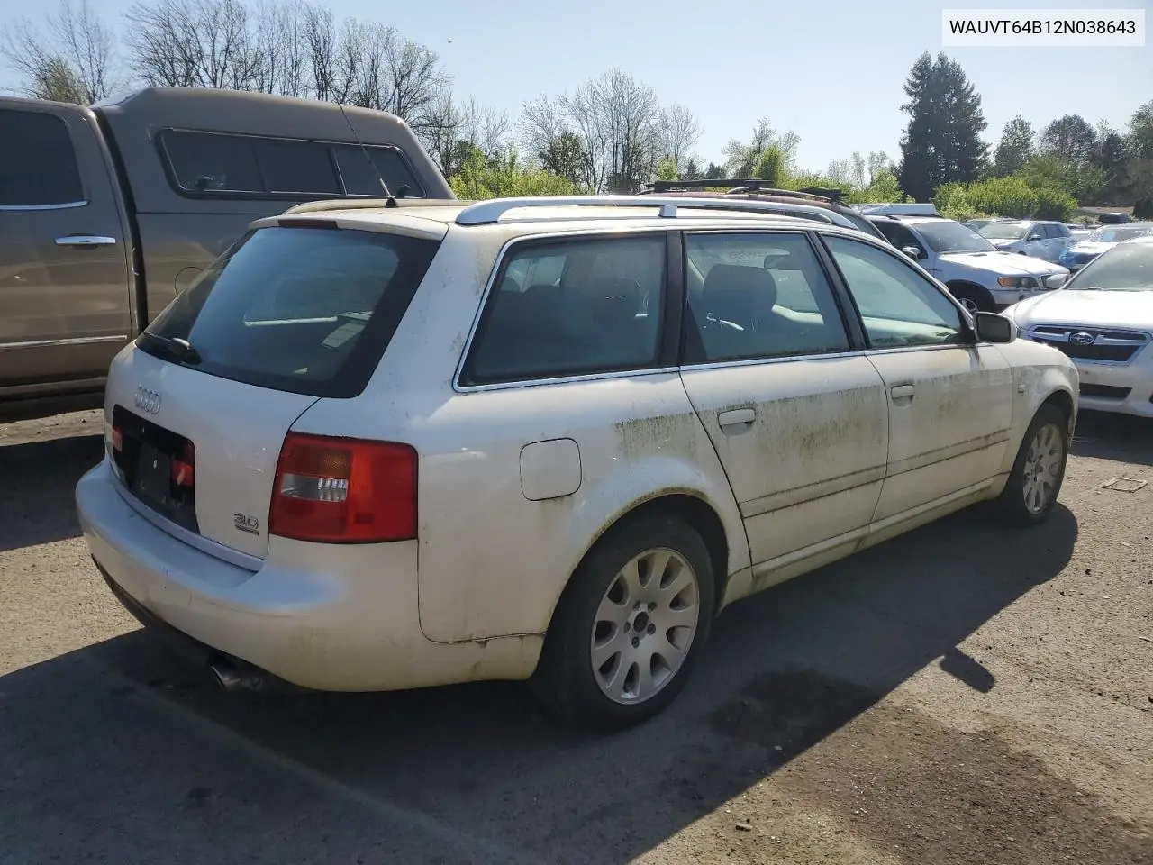 2002 Audi A6 3.0 Avant Quattro VIN: WAUVT64B12N038643 Lot: 55567155