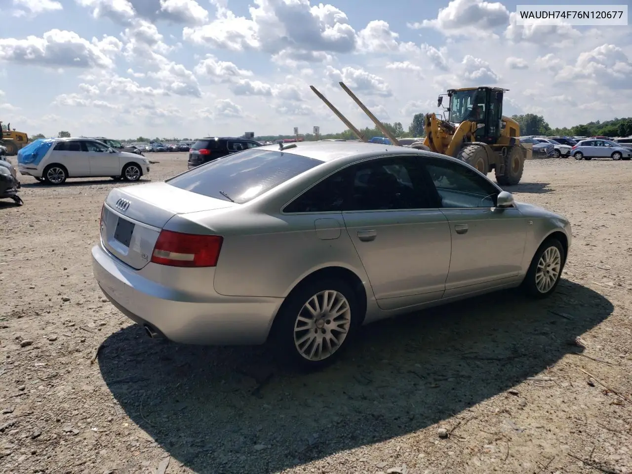 2006 Audi A6 3.2 Quattro VIN: WAUDH74F76N120677 Lot: 62494585