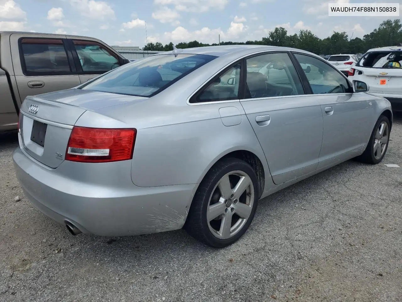 2008 Audi A6 3.2 Quattro VIN: WAUDH74F88N150838 Lot: 60650225