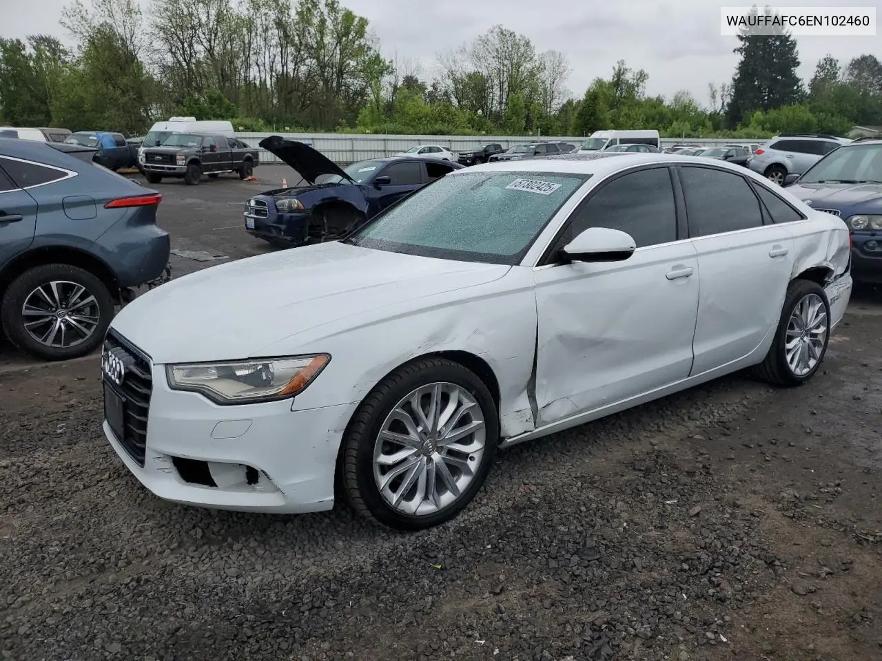 2014 Audi A6 Premium VIN: WAUFFAFC6EN102460 Lot: 57302425