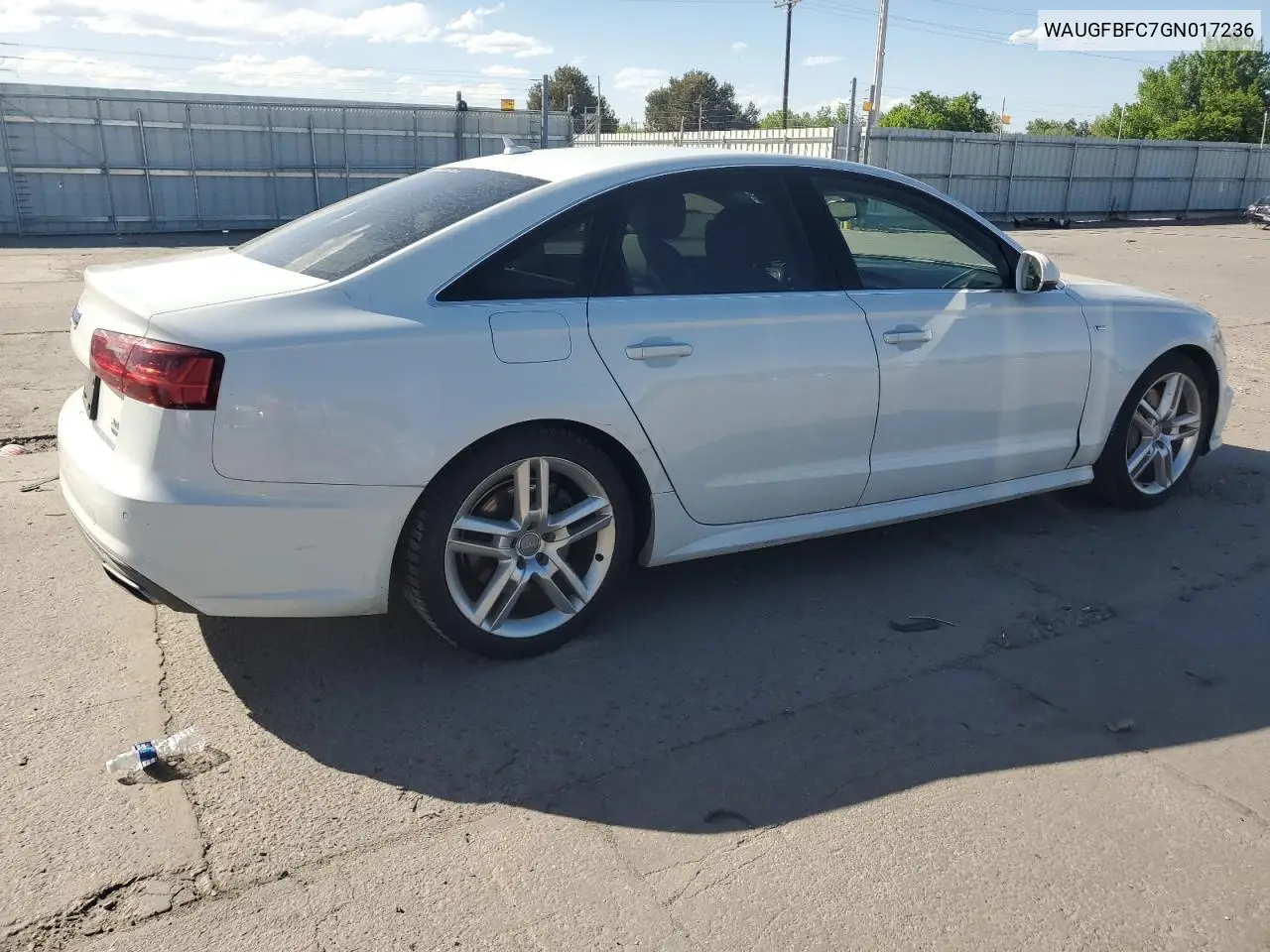 2016 Audi A6 Premium Plus VIN: WAUGFBFC7GN017236 Lot: 57063245