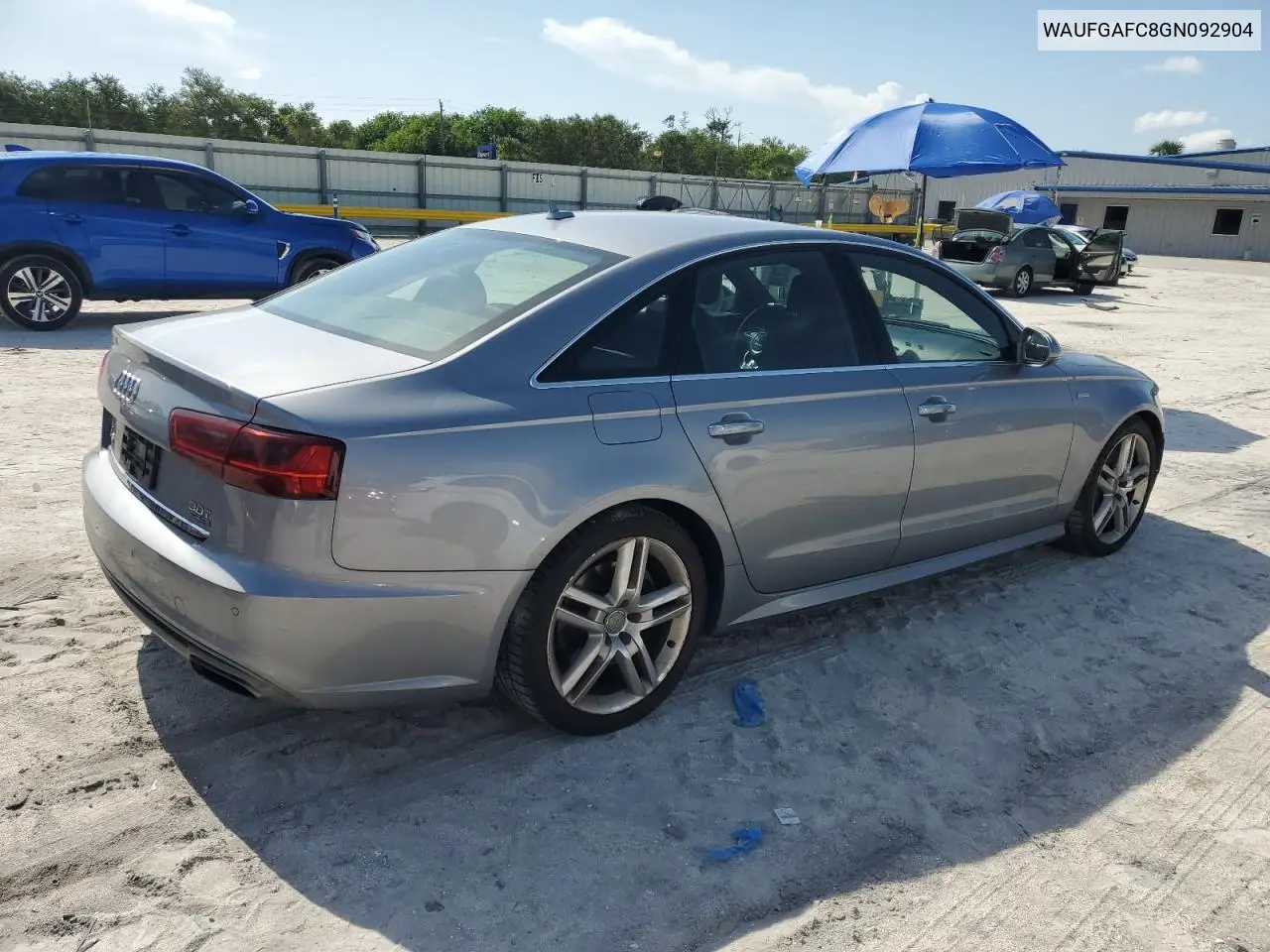 2016 Audi A6 Premium Plus VIN: WAUFGAFC8GN092904 Lot: 63780235