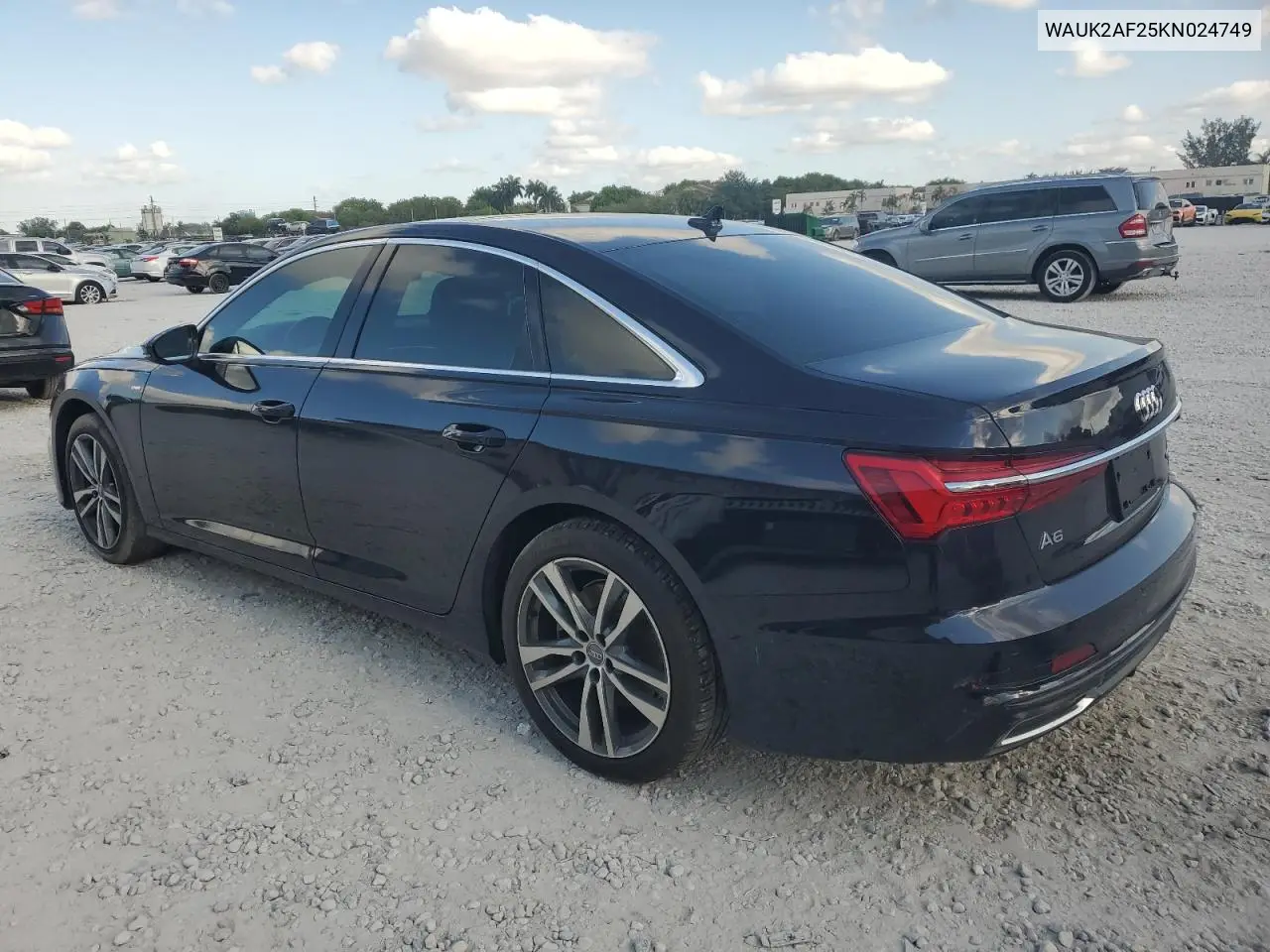 2019 Audi A6 Premium VIN: WAUK2AF25KN024749 Lot: 55947795