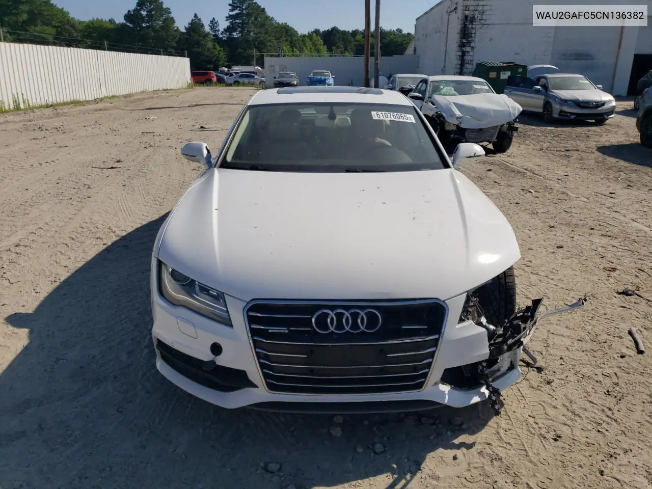 2012 Audi A7 Prestige VIN: WAU2GAFC5CN136382 Lot: 61076065