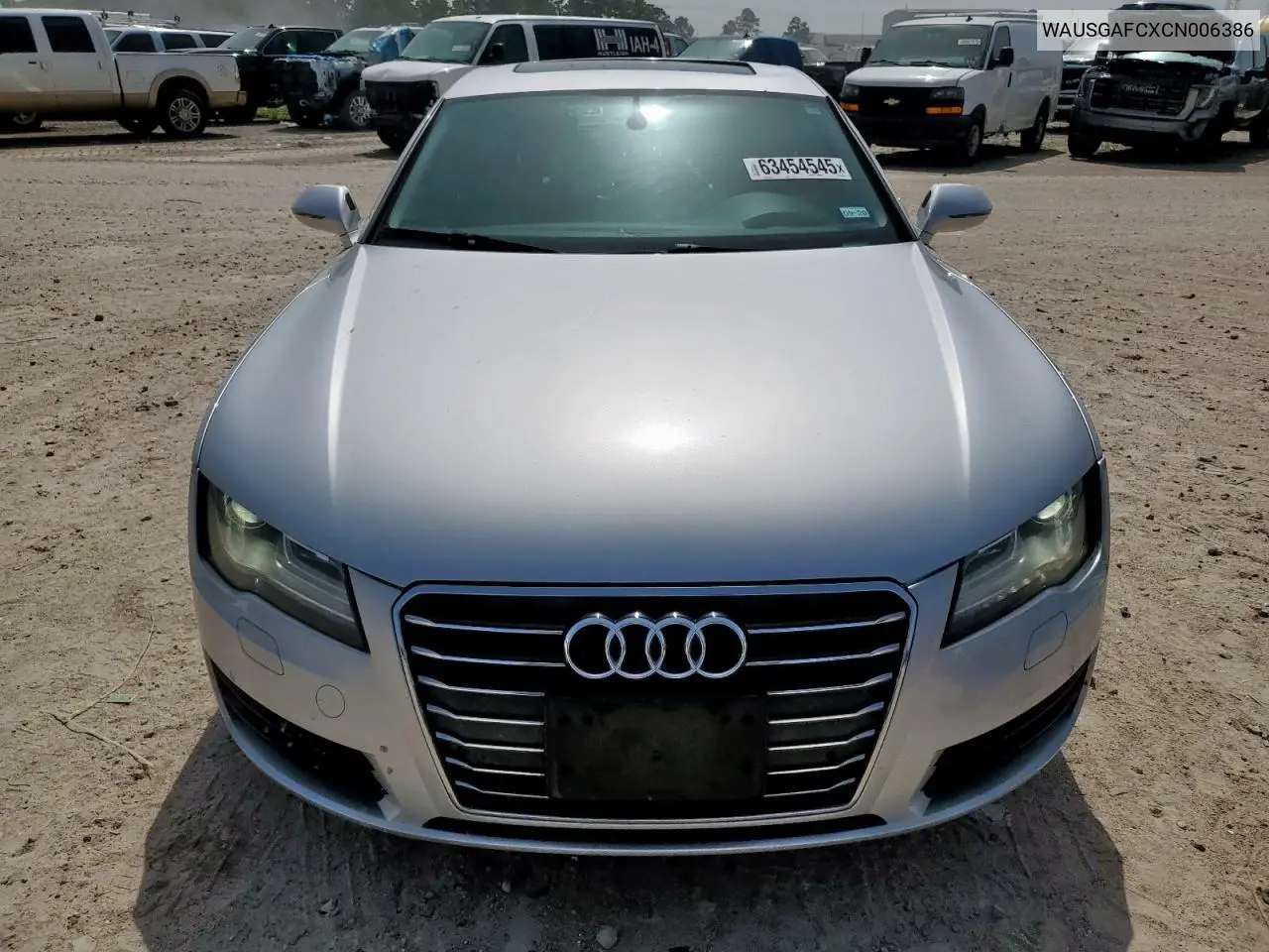 2012 Audi A7 Prestige VIN: WAUSGAFCXCN006386 Lot: 63454545