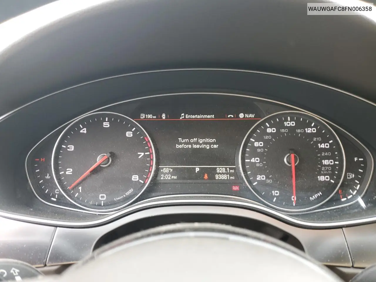 2015 Audi A7 Premium Plus VIN: WAUWGAFC8FN006358 Lot: 60814255