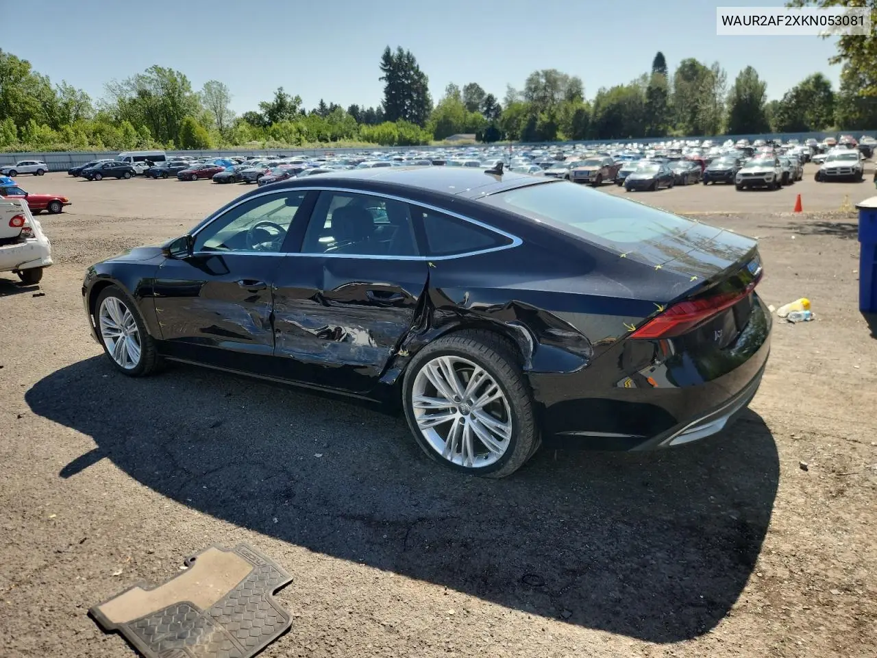 2019 Audi A7 Premium Plus VIN: WAUR2AF2XKN053081 Lot: 59627435