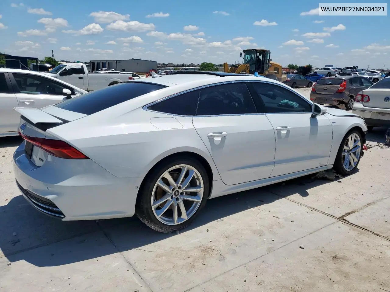 2022 Audi A7 Prestige S-Line VIN: WAUV2BF27NN034321 Lot: 56414265