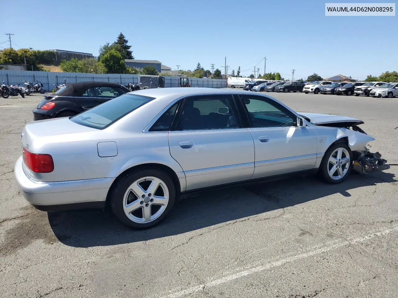 2002 Audi A8 L Quattro VIN: WAUML44D62N008295 Lot: 61276095