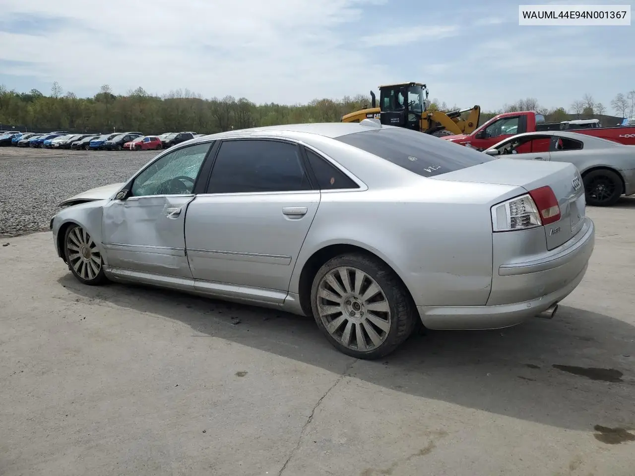 2004 Audi A8 L Quattro VIN: WAUML44E94N001367 Lot: 54968885