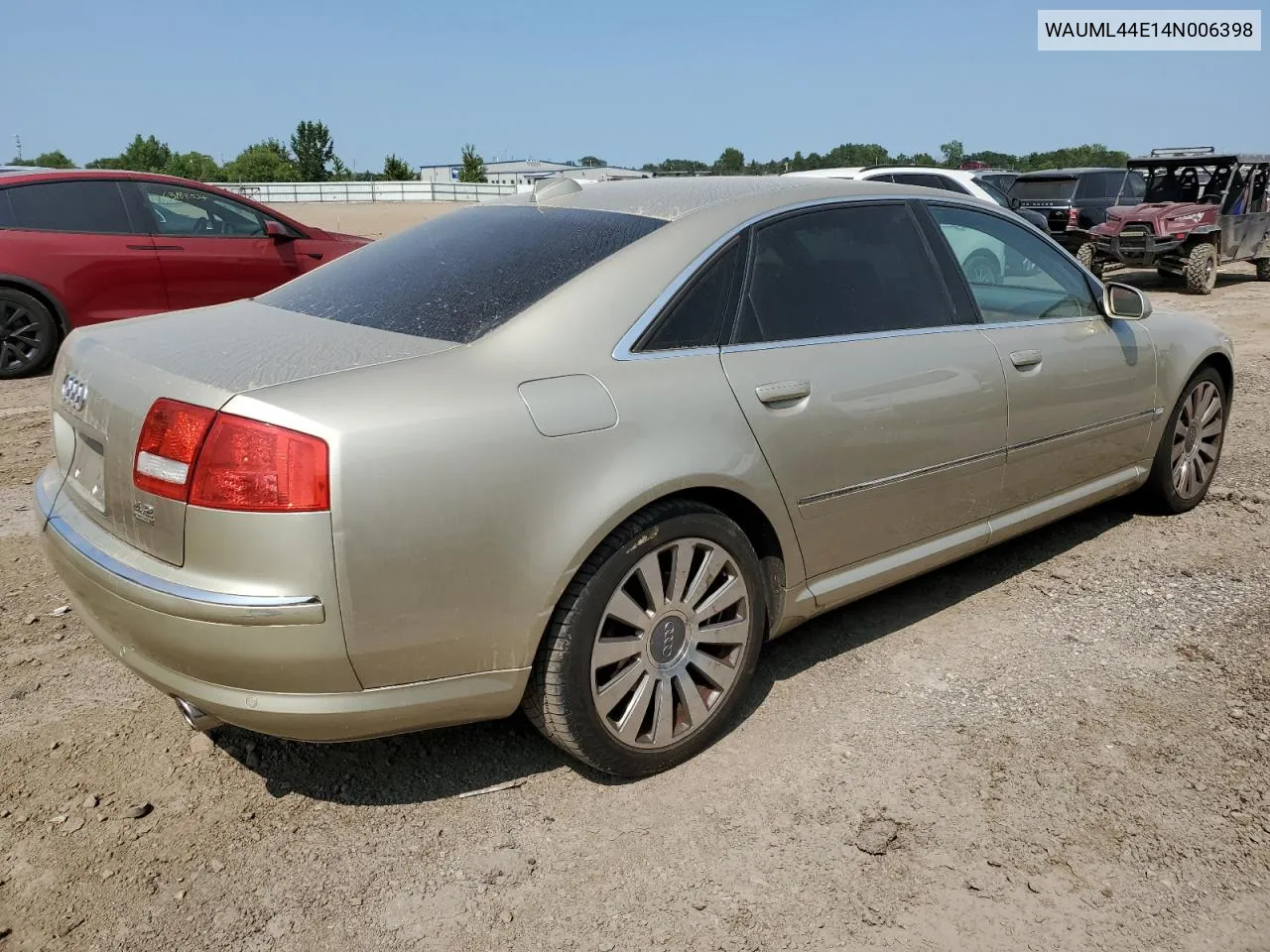 2004 Audi A8 L Quattro VIN: WAUML44E14N006398 Lot: 64504114