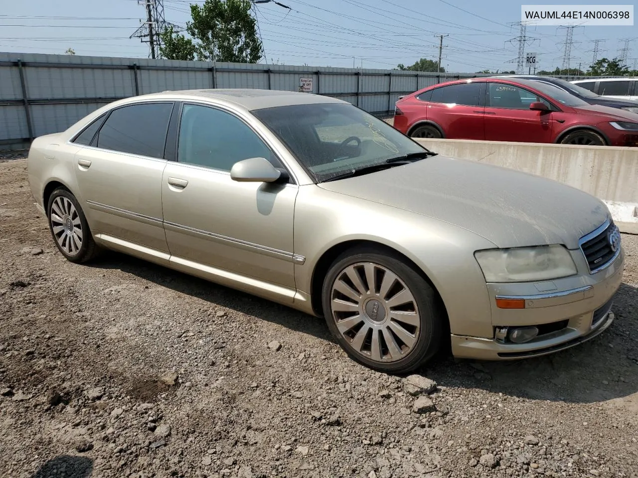 2004 Audi A8 L Quattro VIN: WAUML44E14N006398 Lot: 64504114