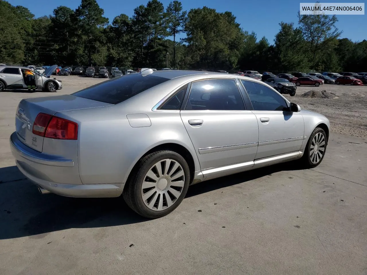 2004 Audi A8 L Quattro VIN: WAUML44E74N006406 Lot: 74607684