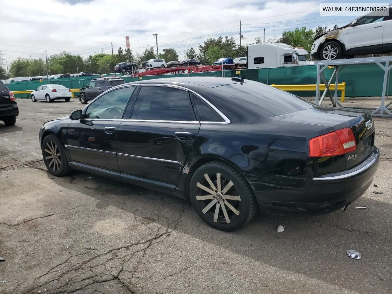 2005 Audi A8 L Quattro VIN: WAUML44E35N008980 Lot: 56975285