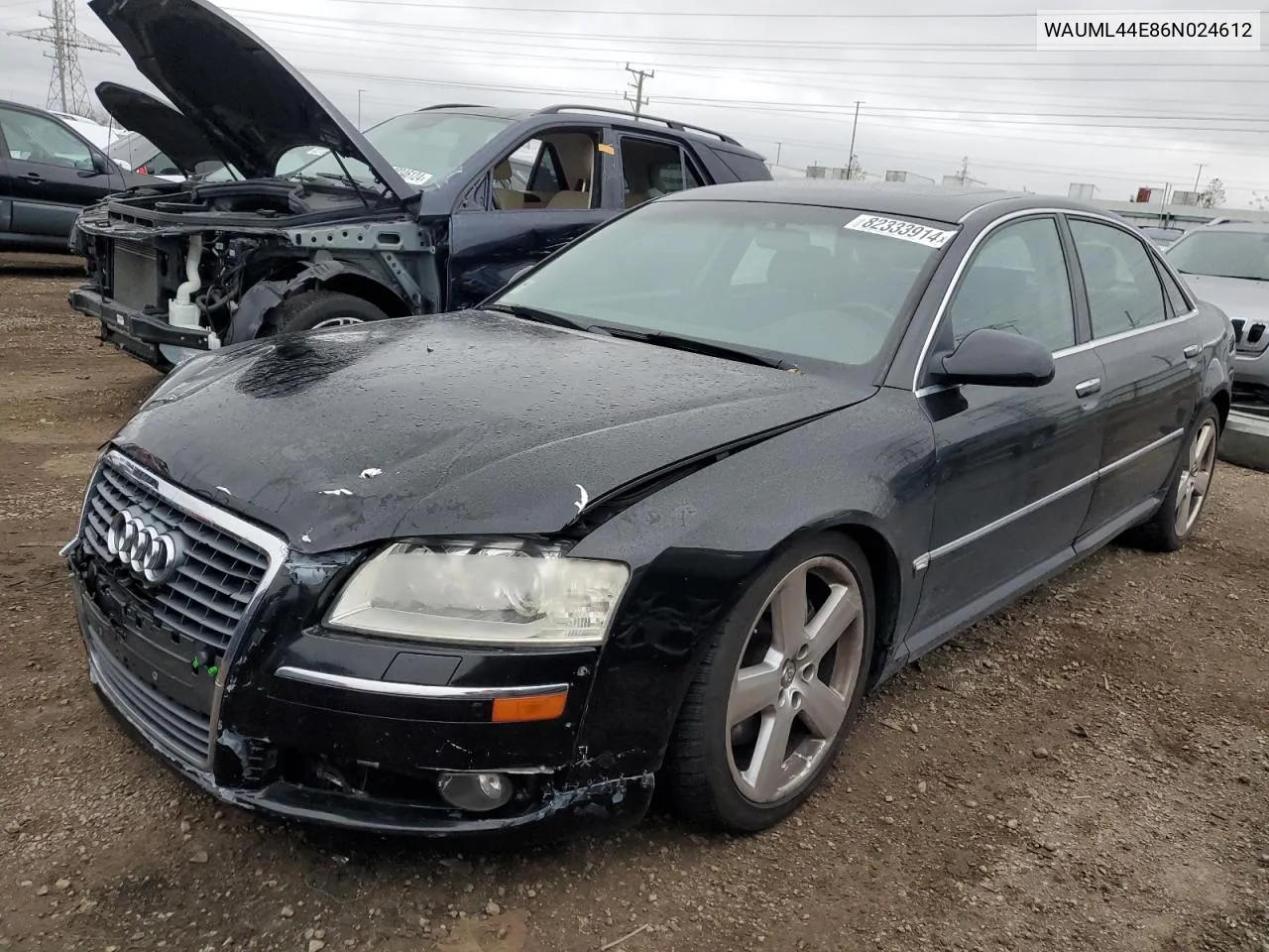 2006 Audi A8 L Quattro VIN: WAUML44E86N024612 Lot: 82333914