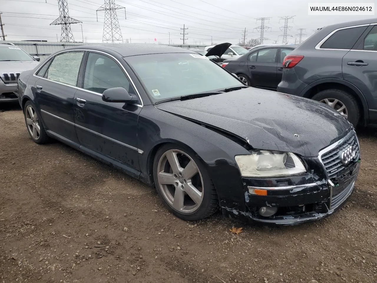 2006 Audi A8 L Quattro VIN: WAUML44E86N024612 Lot: 82333914