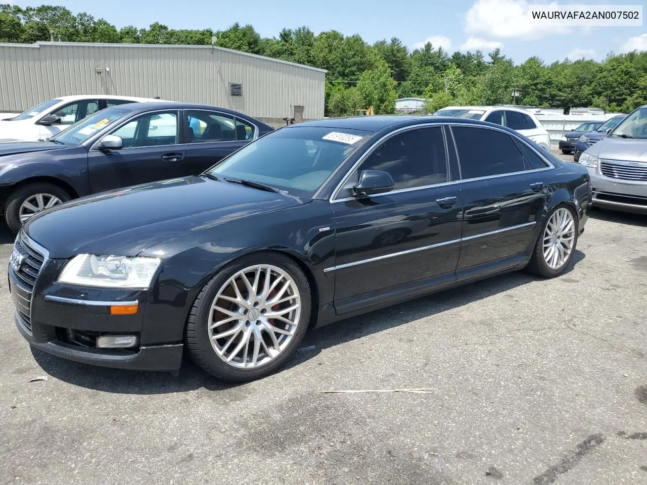 2010 Audi A8 Quattro VIN: WAURVAFA2AN007502 Lot: 61910265