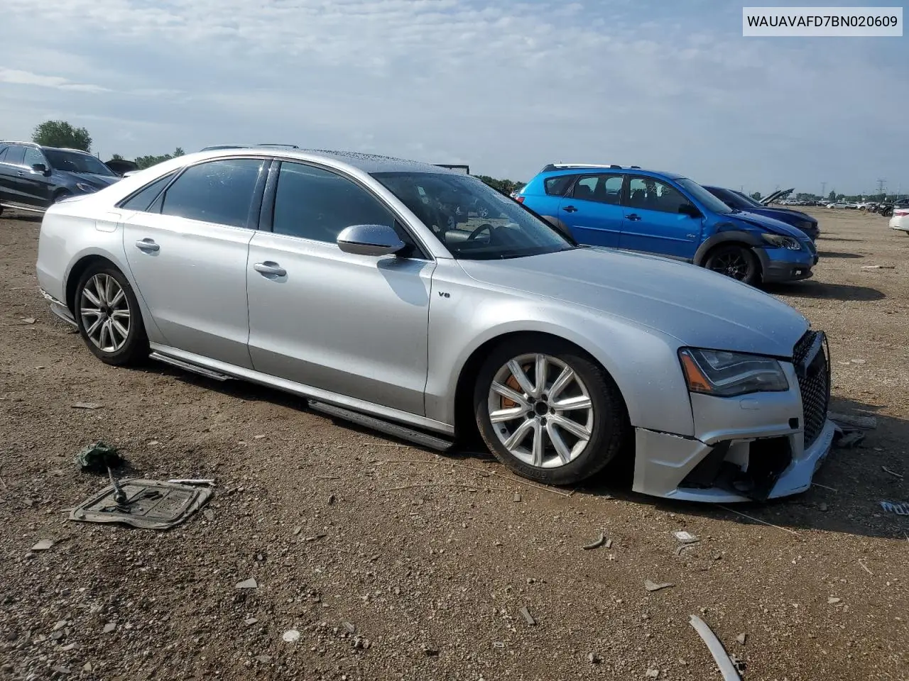 2011 Audi A8 Quattro VIN: WAUAVAFD7BN020609 Lot: 61583575