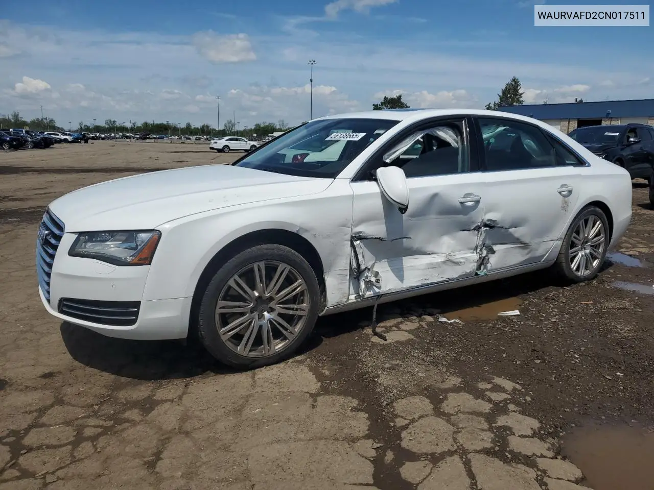 2012 Audi A8 L Quattro VIN: WAURVAFD2CN017511 Lot: 56138665
