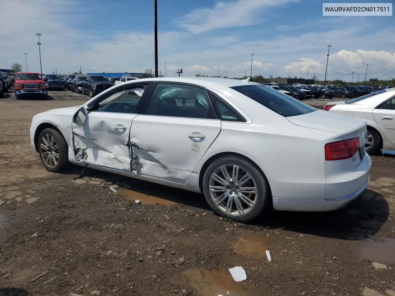 2012 Audi A8 L Quattro VIN: WAURVAFD2CN017511 Lot: 56138665