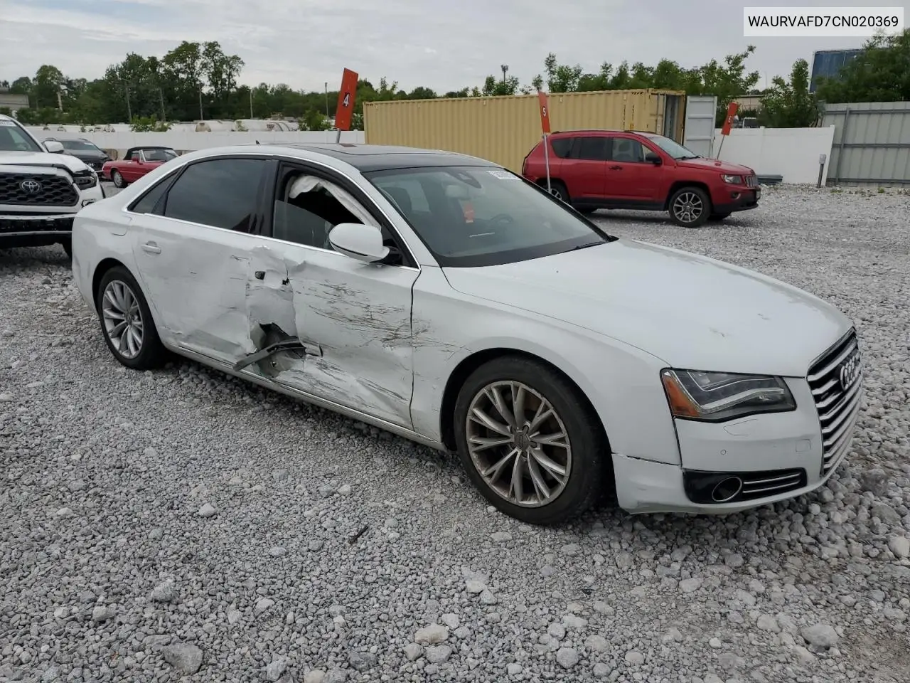 2012 Audi A8 L Quattro VIN: WAURVAFD7CN020369 Lot: 58360915