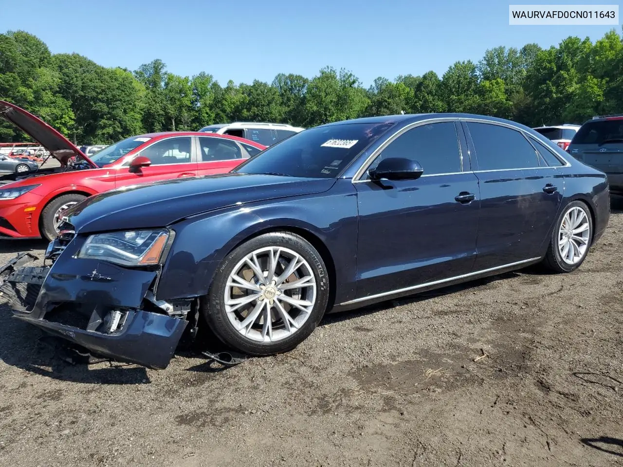 2012 Audi A8 L Quattro VIN: WAURVAFD0CN011643 Lot: 61622365