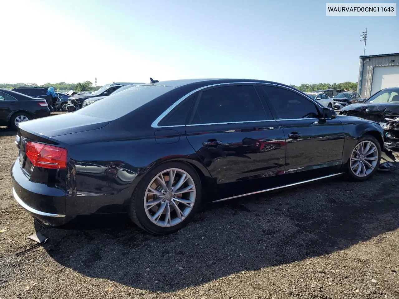 2012 Audi A8 L Quattro VIN: WAURVAFD0CN011643 Lot: 61622365