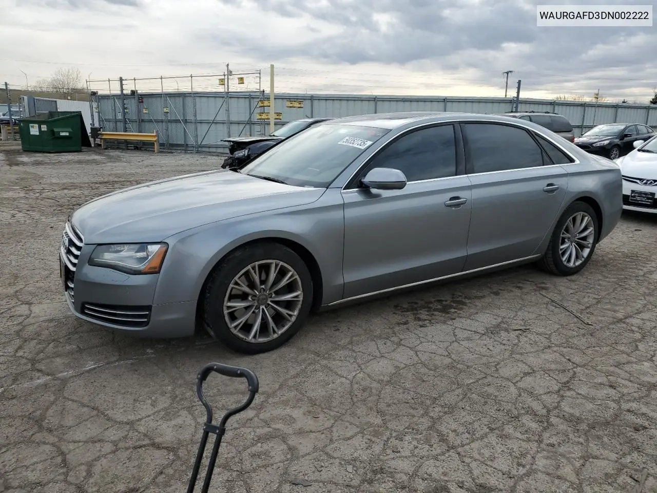2013 Audi A8 L Quattro VIN: WAURGAFD3DN002222 Lot: 50817355