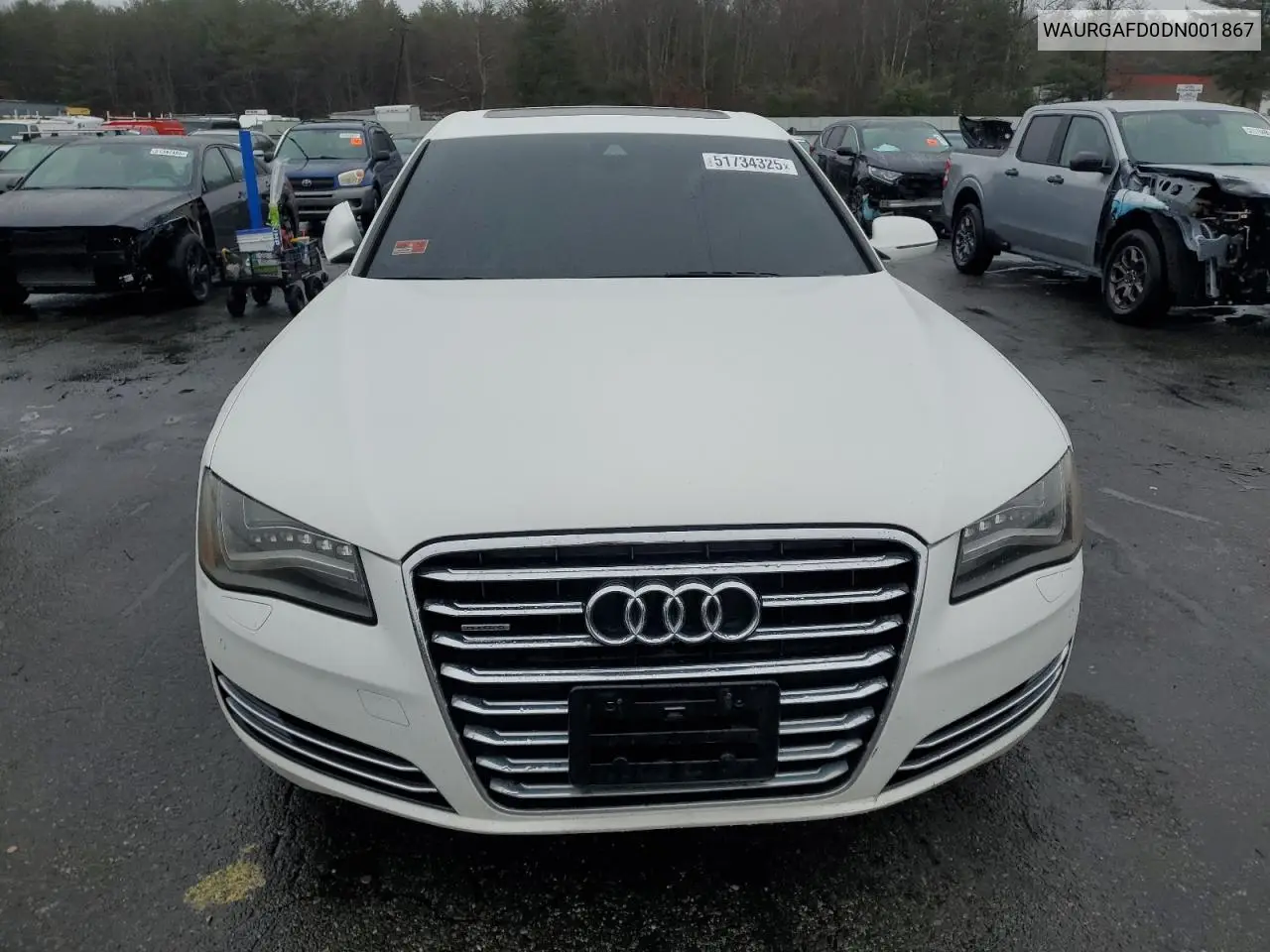 2013 Audi A8 L Quattro VIN: WAURGAFD0DN001867 Lot: 51734325