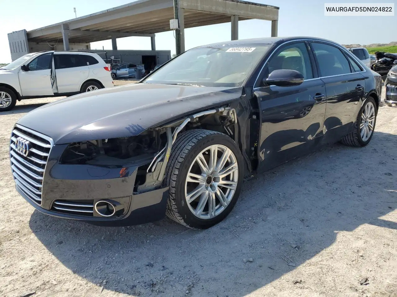 2013 Audi A8 L Quattro VIN: WAURGAFD5DN024822 Lot: 56842795