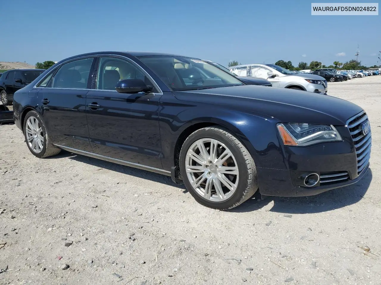 2013 Audi A8 L Quattro VIN: WAURGAFD5DN024822 Lot: 56842795