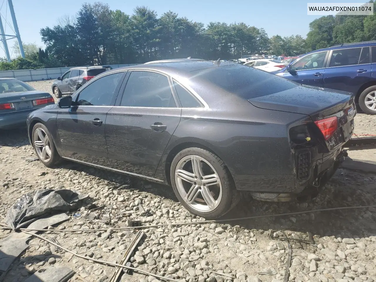 2013 Audi A8 Quattro VIN: WAUA2AFDXDN011074 Lot: 61535845